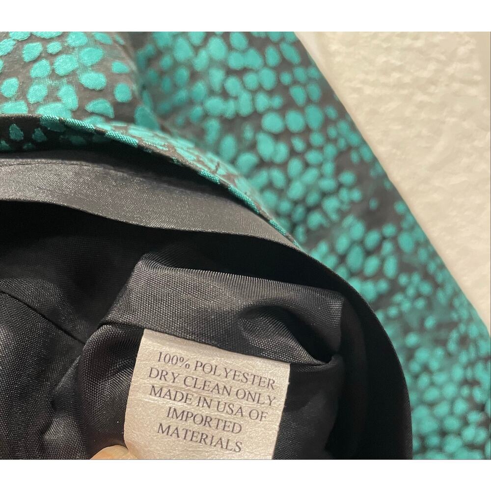 Caroline Rose Jacket XS Green Black Textured Embossed Dot Art to Wear Lagenlook - Picture 4 of 4